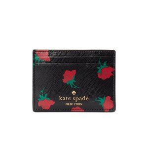 New Kate Spade Madison Rose Toss Printed Small Slim Card Holder